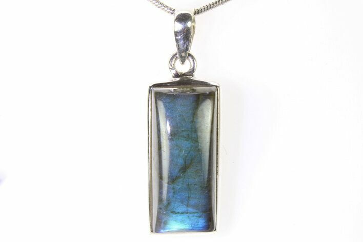 Brilliant Blue Labradorite Pendant with Chain #302787